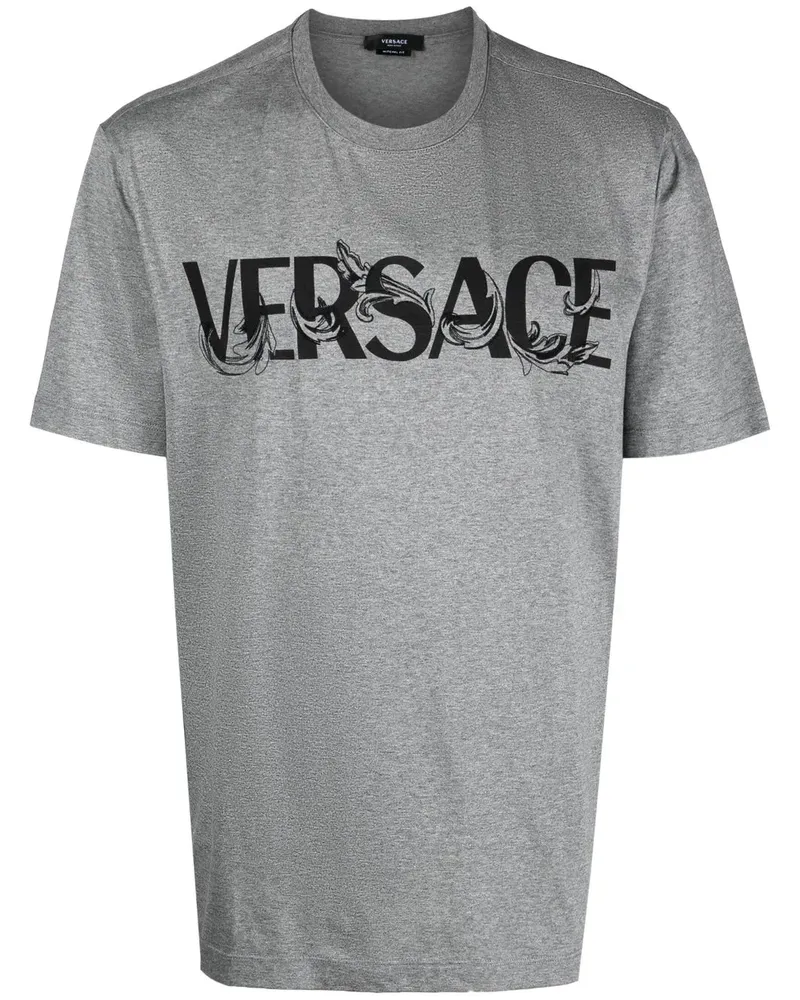 Versace T-Shirt mit Logo-Print - Grau Grau