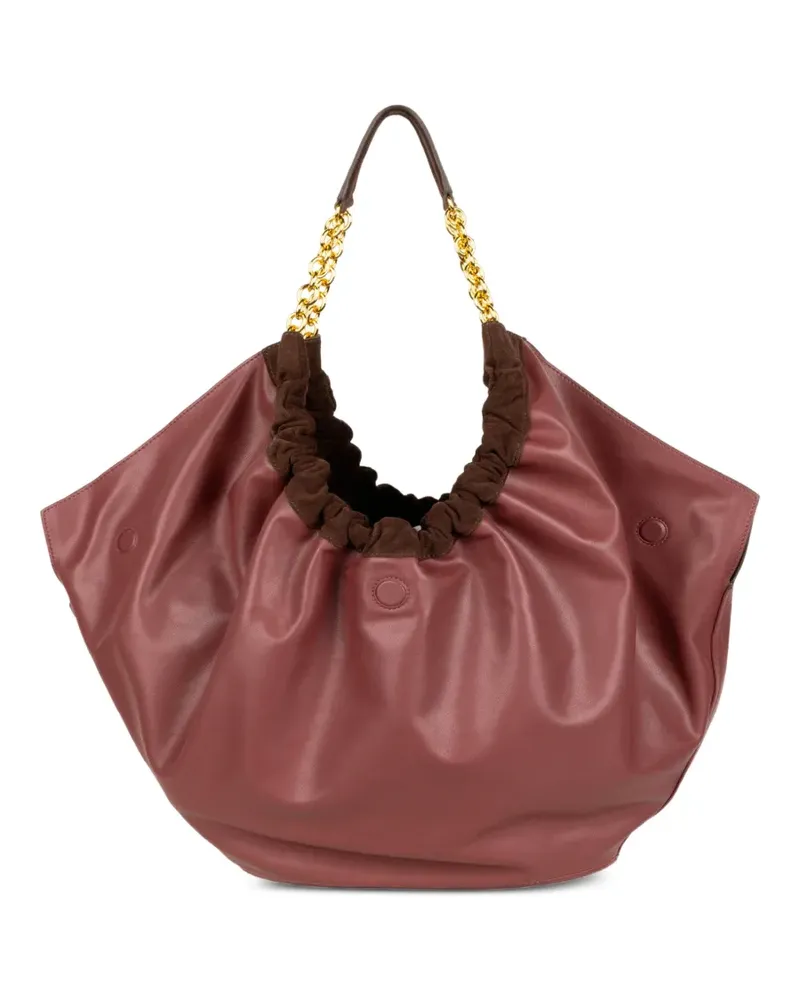 Coccinelle Smash ruched chain-link tote bag - Rosa Rosa