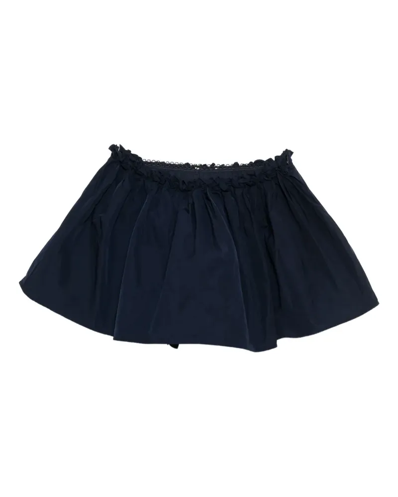 SHUSHU/TONG Minirock mit Blumen-Bund - Blau Blau