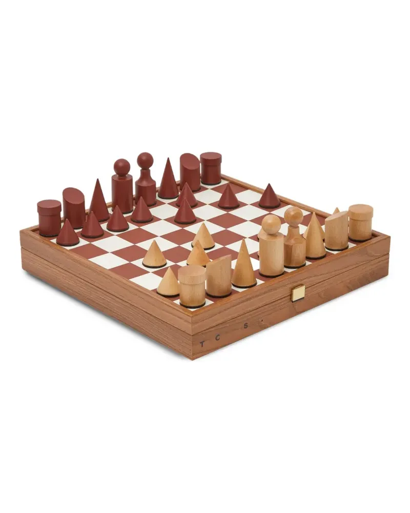 The Conran Shop Milos Schachspiel mit geometrischen Figuren (40cm x 40cm) - Braun Braun