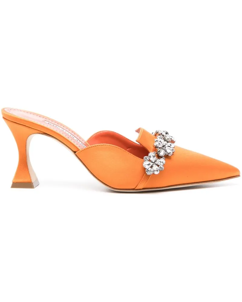 Manolo Blahnik Permu Mules 75mm Orange