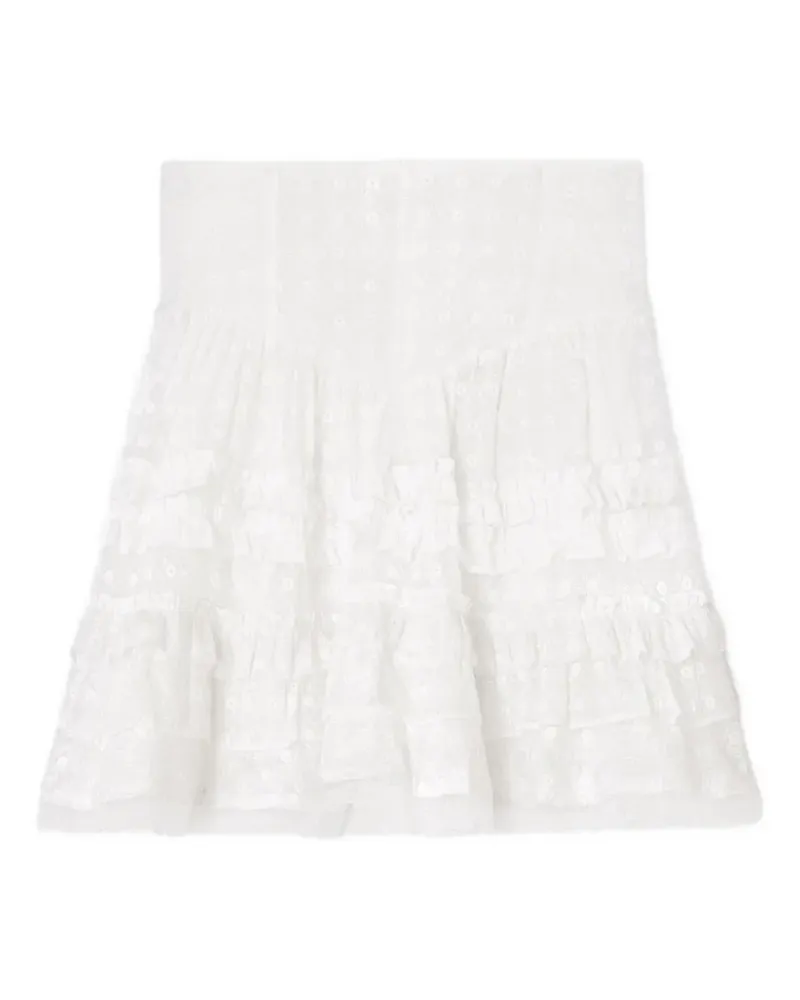 Ganni broderie-anglaise mini skirt - Weiß Weiß