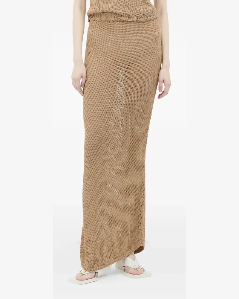 Aya Muse Semi-transparenter Maxirock - Braun Braun