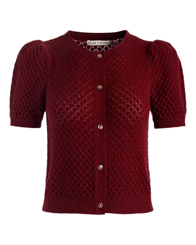 Alice + Olivia Sabine Cardigan mit Puffärmeln - Rot Rot
