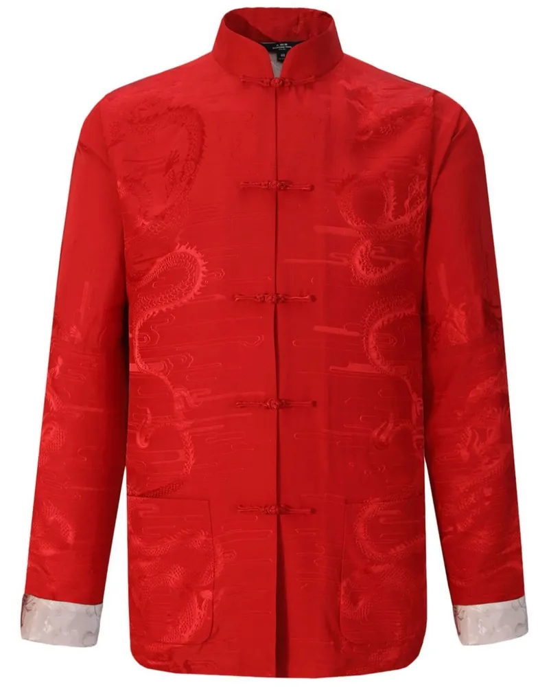 Shanghai Tang Maulbeerjacke aus Drachen-Jacquard Rot