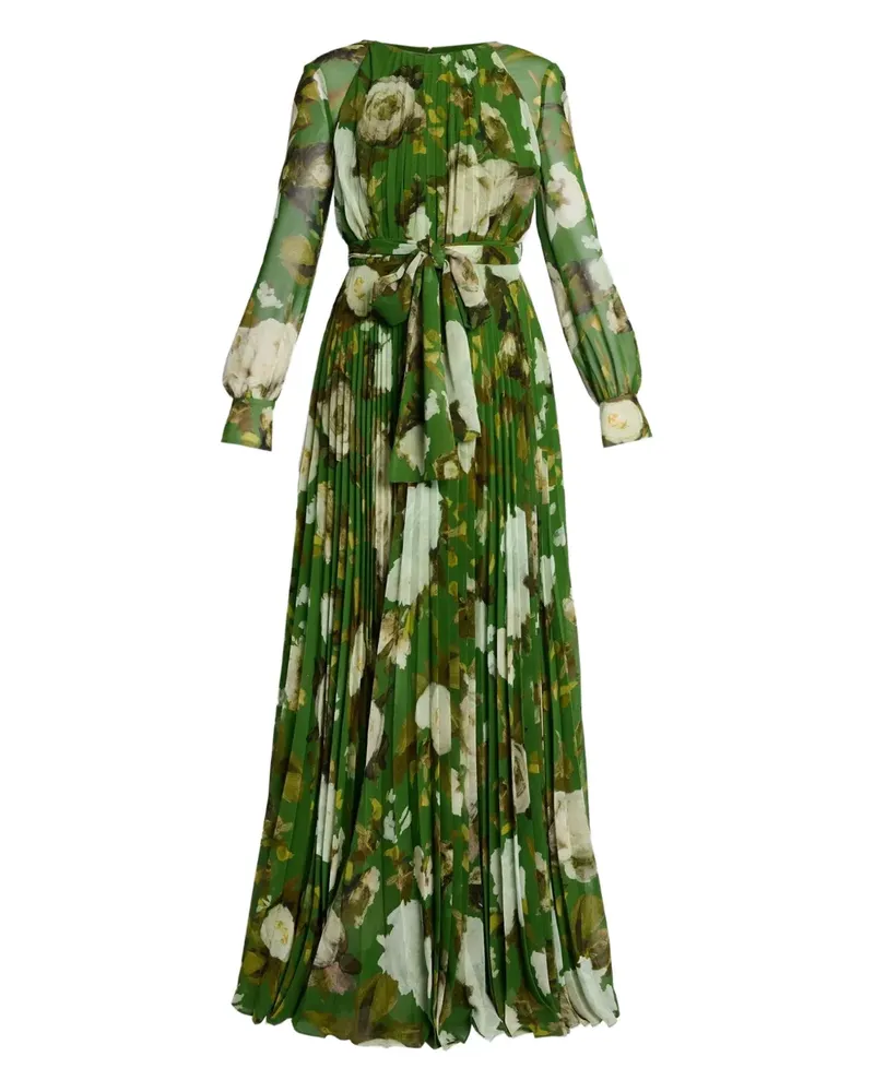 Erdem Abendkleid mit Blumen-Print - Grün Grün