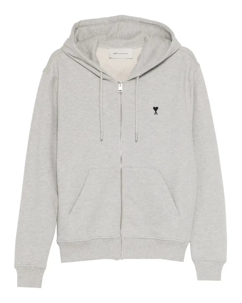 AMI Paris Hoodie mit Logo-Stickerei - Grau Grau