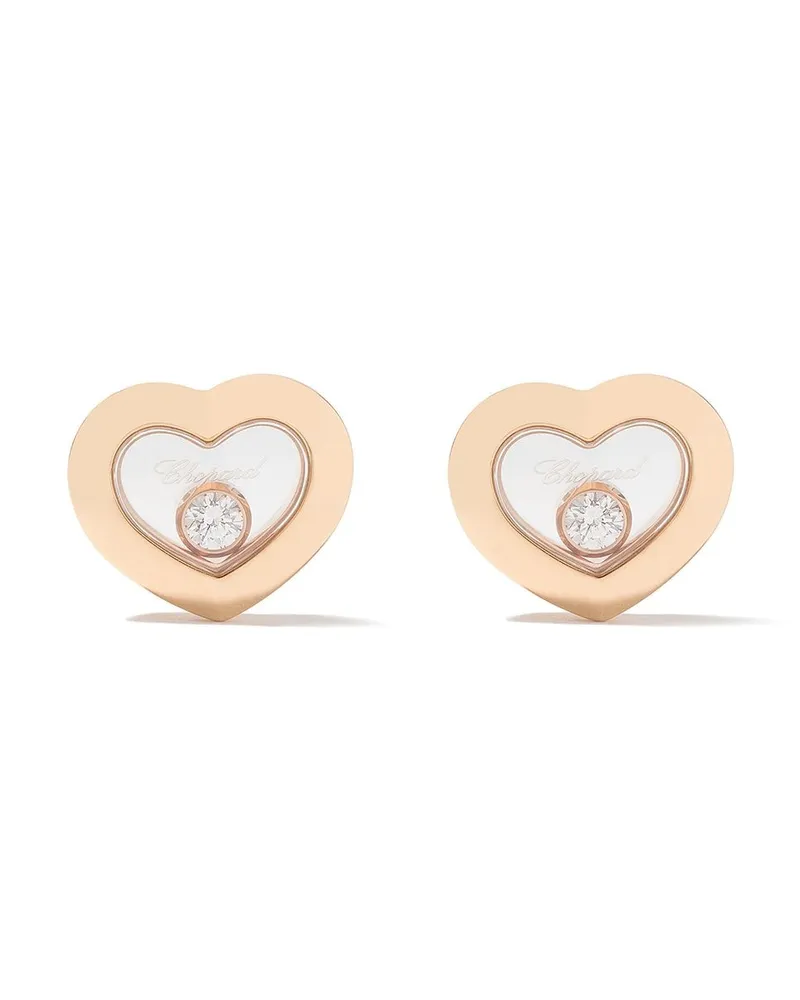 Chopard 18kt 'Happy Diamonds Icons' Rotgoldohrstecker mit einem Diamanten - Rosa Rosa