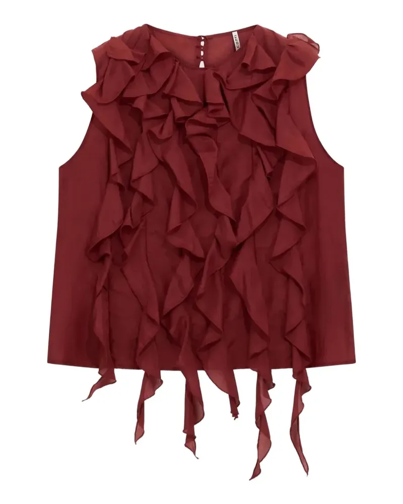 Liviana Conti Carla ruffled sleeveless top - Rot Rot