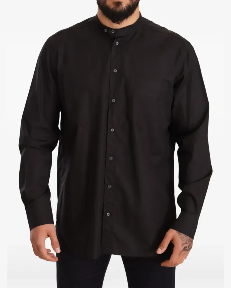 Dolce & Gabbana mandarin-collar long-sleeves shirt - Schwarz Schwarz