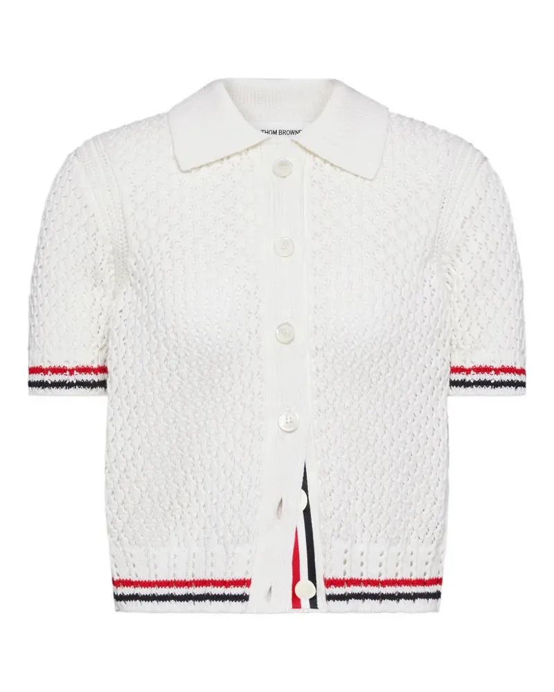Thom Browne Cardigan mit spitzen Ärmeln - Weiß Weiß