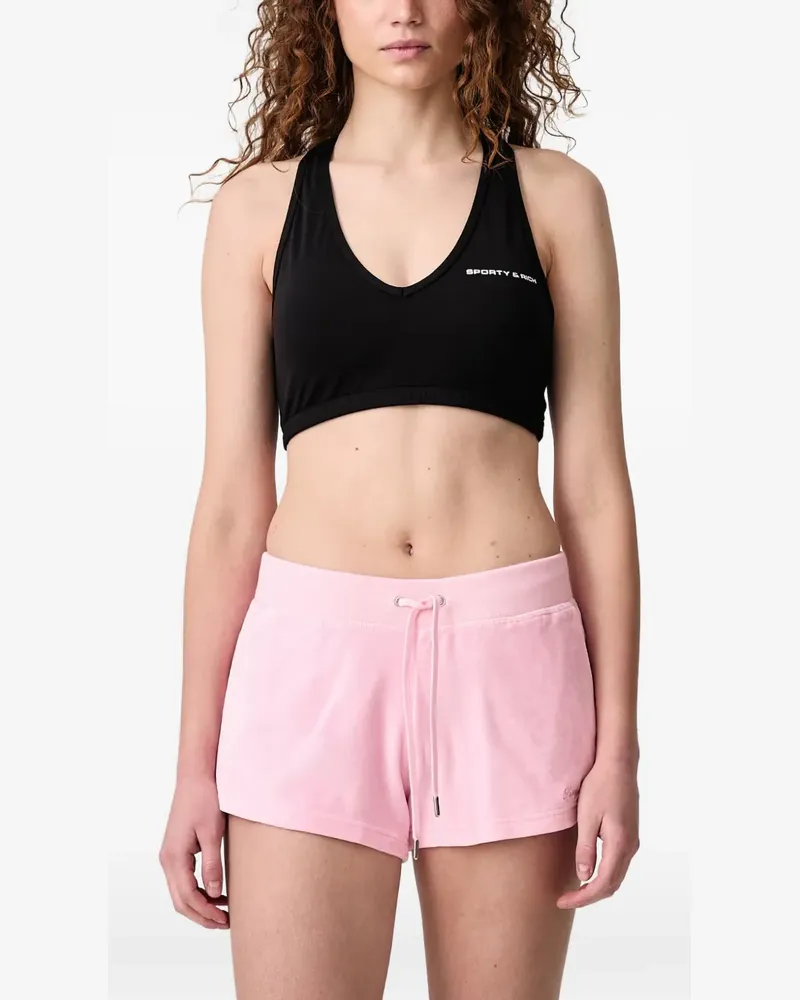 SPORTY & RICH Federica Sport-BH mit Logo-Print - Schwarz Schwarz