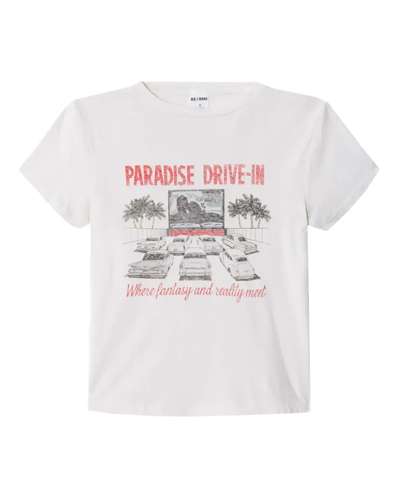 RE/DONE Drive In T-Shirt - Weiß Weiß