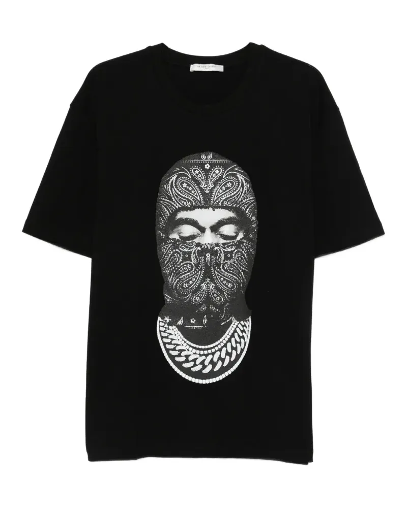 IH NOM UH NIT Paisley Mask Front T-Shirt - Schwarz Schwarz
