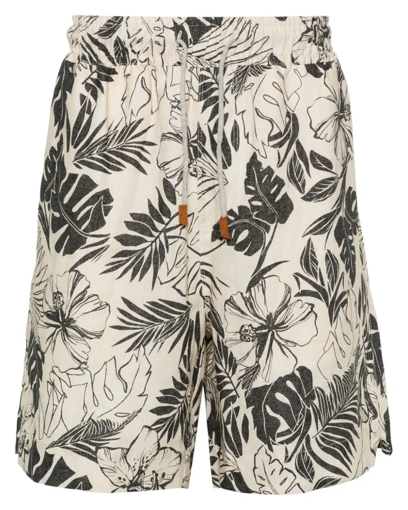 Eleventy Shorts aus Leinen - Nude Nude