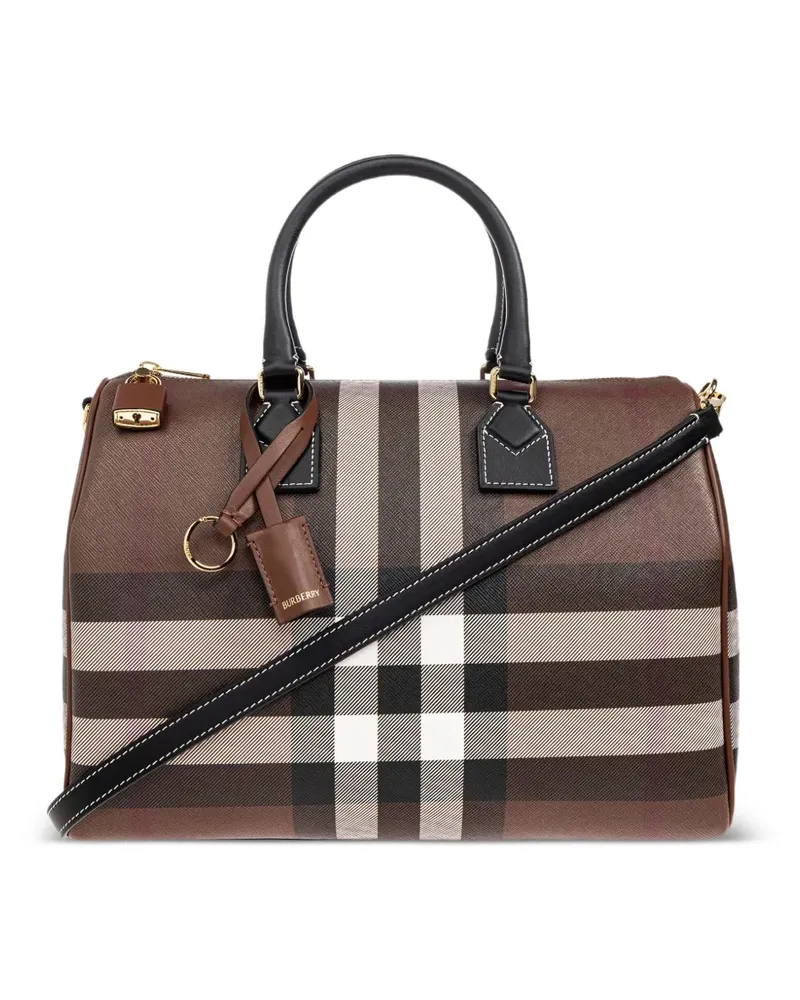 Burberry Mittelgroße Check Satchel-Tasche - Braun Braun