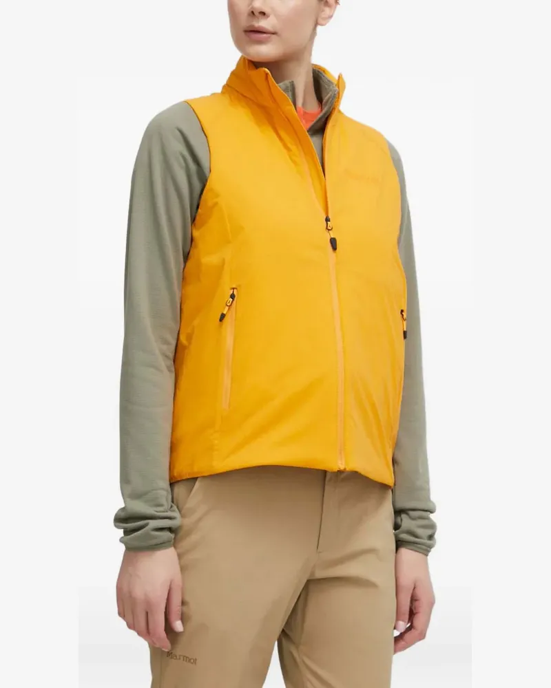 Marmot logo-print zip-up gilet - Gelb Gelb