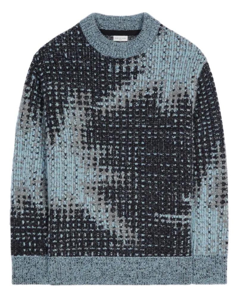 Dries van Noten Pullover mit grafischem Print Blau