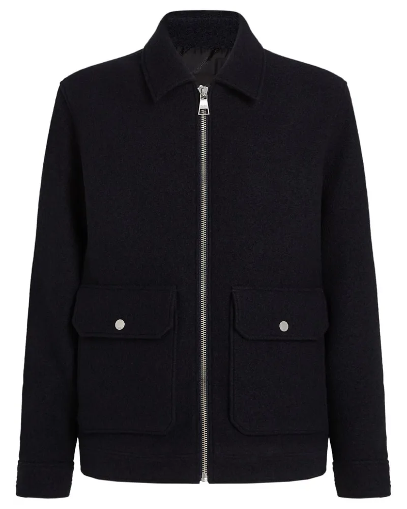 Karl Lagerfeld Essential Bouclé-Hemdjacke - Schwarz Schwarz