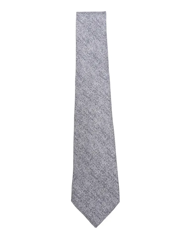 Kiton patterned tie - Grau Grau