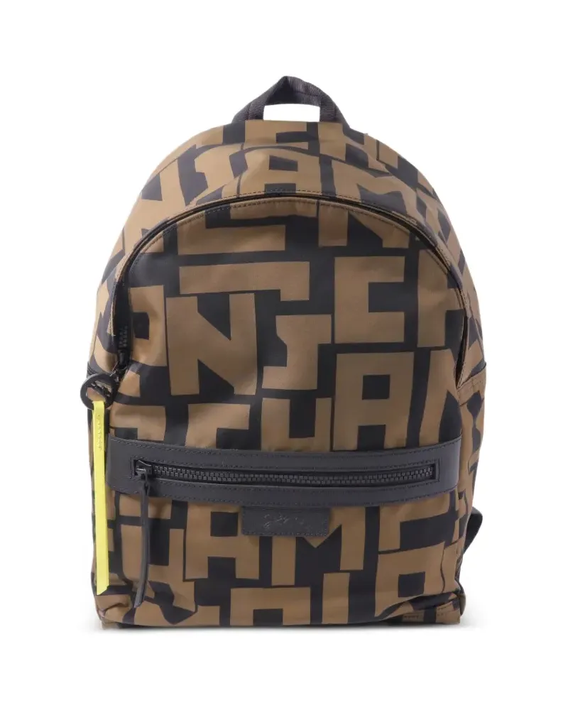 Longchamp Rucksack mit Logo-Print - Braun Braun