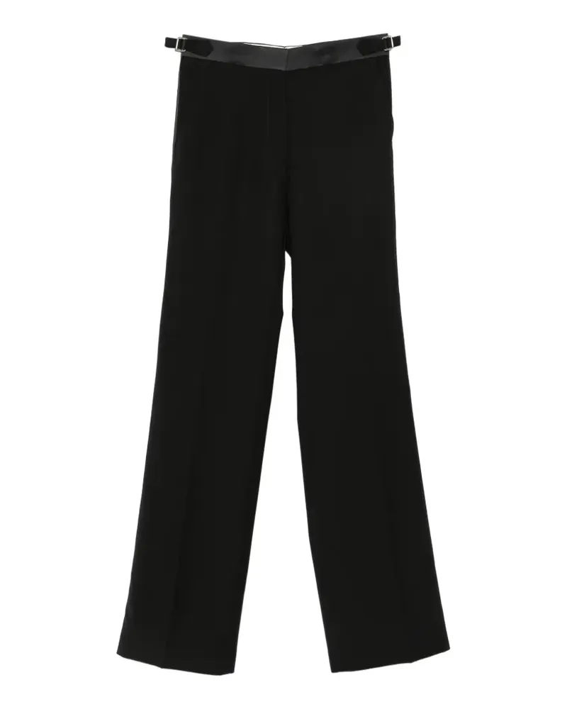 Wales Bonner Hose mit Satinbesatz und Schnalle - Schwarz Schwarz