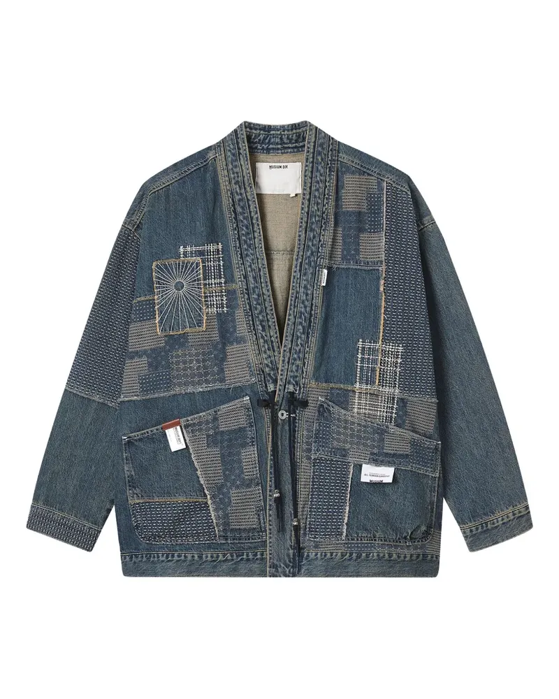 Musium Div. Jeansjacke im Patchwork-Look - Blau Blau