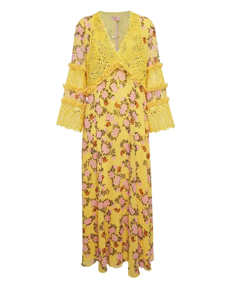 Giambattista Valli Kleid aus Spitze - Gelb Gelb
