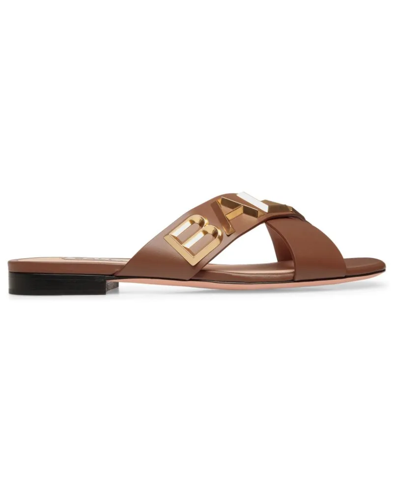 Bally Flache Larise Sandalen - Braun Braun