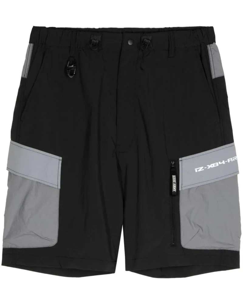 Izzue Cargo-Shorts in Colour-Block-Optik Schwarz