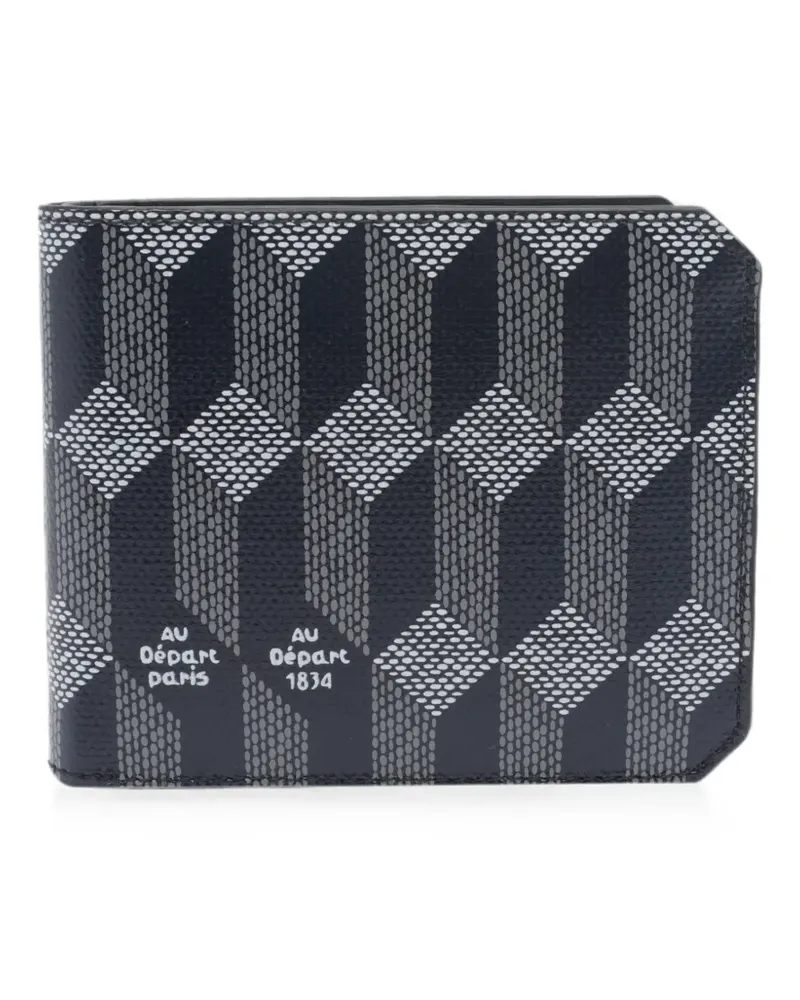 AU DÉPART geometric-print bifold wallet - Schwarz Schwarz