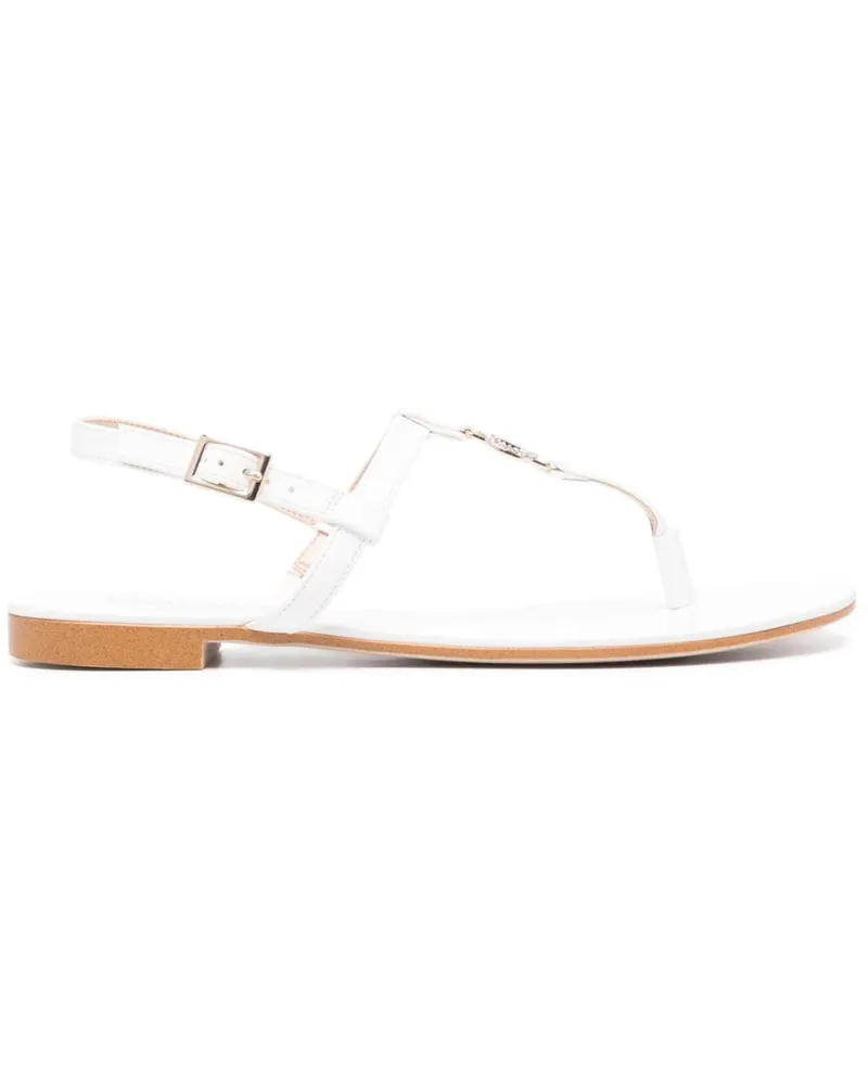 Twin-Set Sandalen mit Logo-Schild - Weiß Weiß