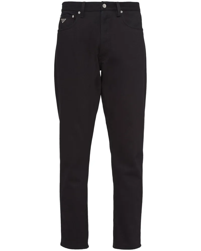 Prada Halbhohe Straight-Leg-Jeans - Schwarz Schwarz
