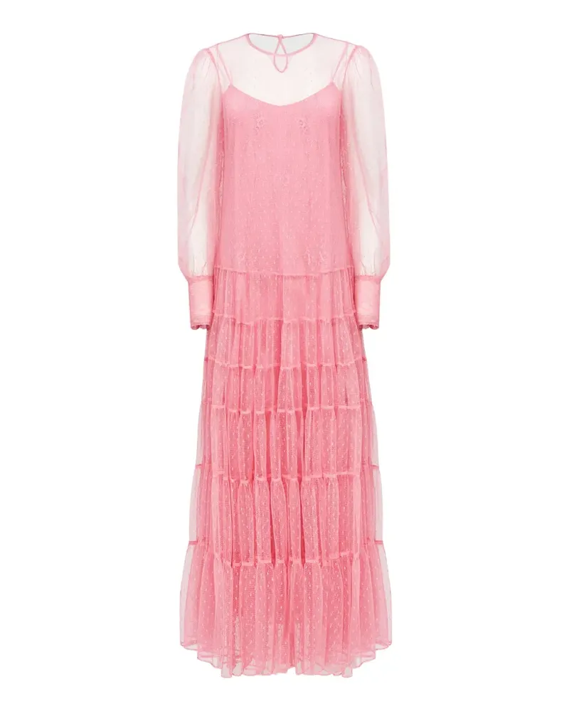 Twin-Set Gestuftes Kleid mit Punkten - Rosa Rosa