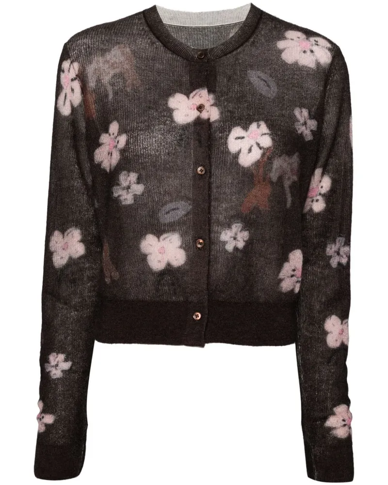 JNBY Geknöpfter Cardigan mit Blumen-Print - Braun Braun