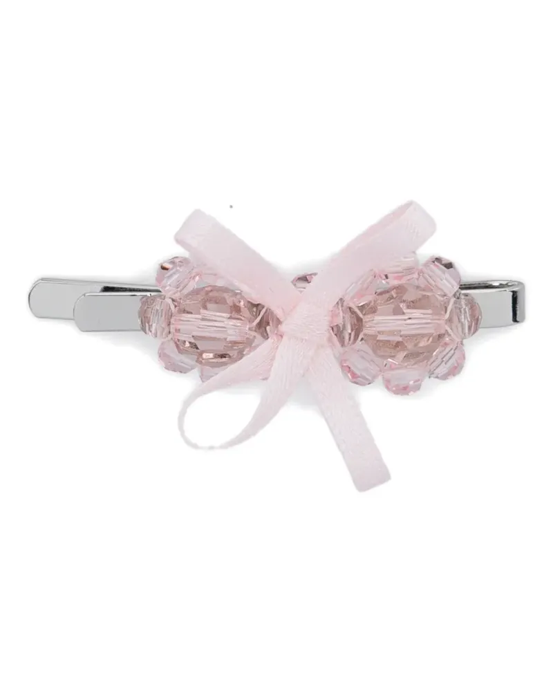 Simone Rocha Haarspange mit perlenverzierter Schleife - Silber Silber