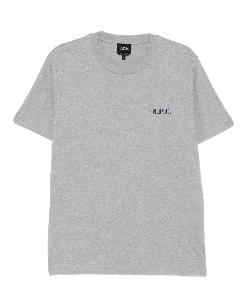 A.P.C. T-Shirt mit Logo-Print - Grau Grau
