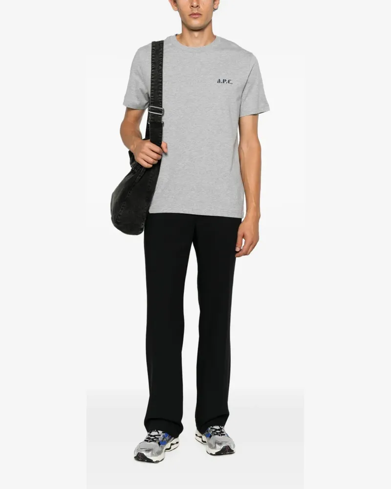 A.P.C. logo-print T-shirt - Grau Grau