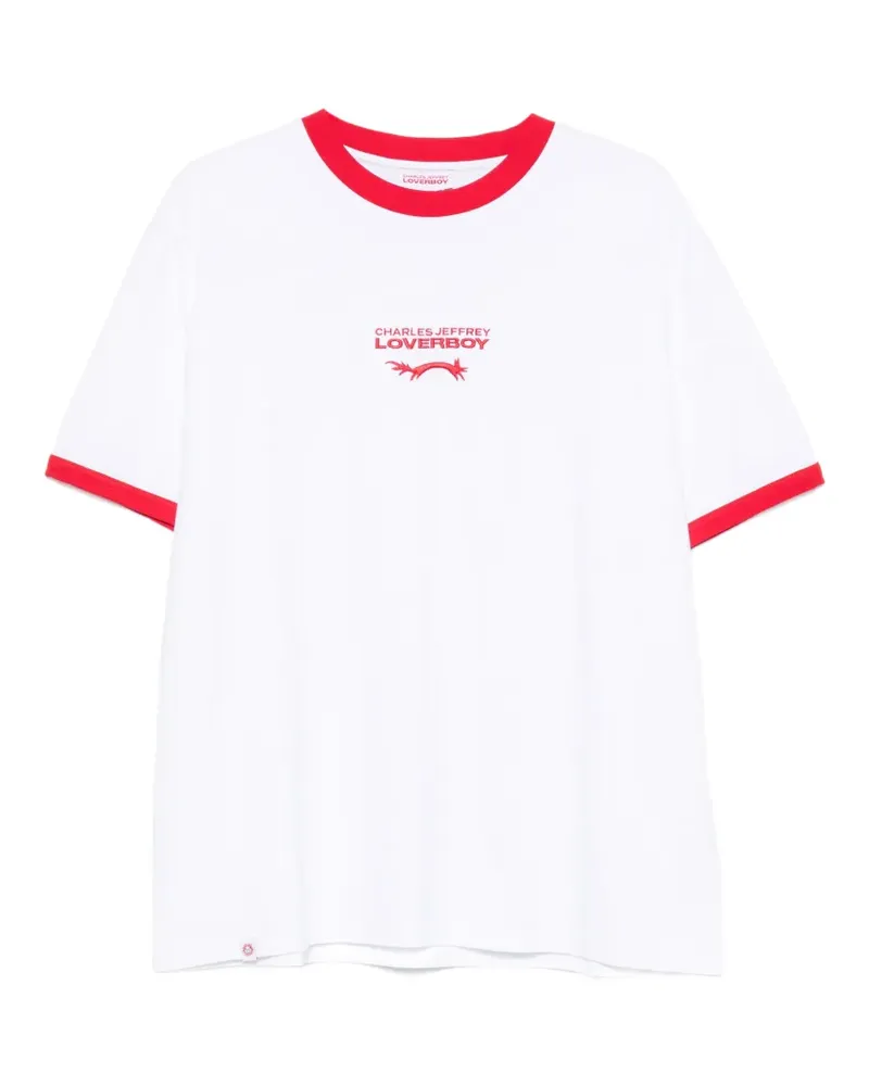 Charles Jeffrey Loverboy logo-embroidered ringer T-shirt - Weiß Weiß