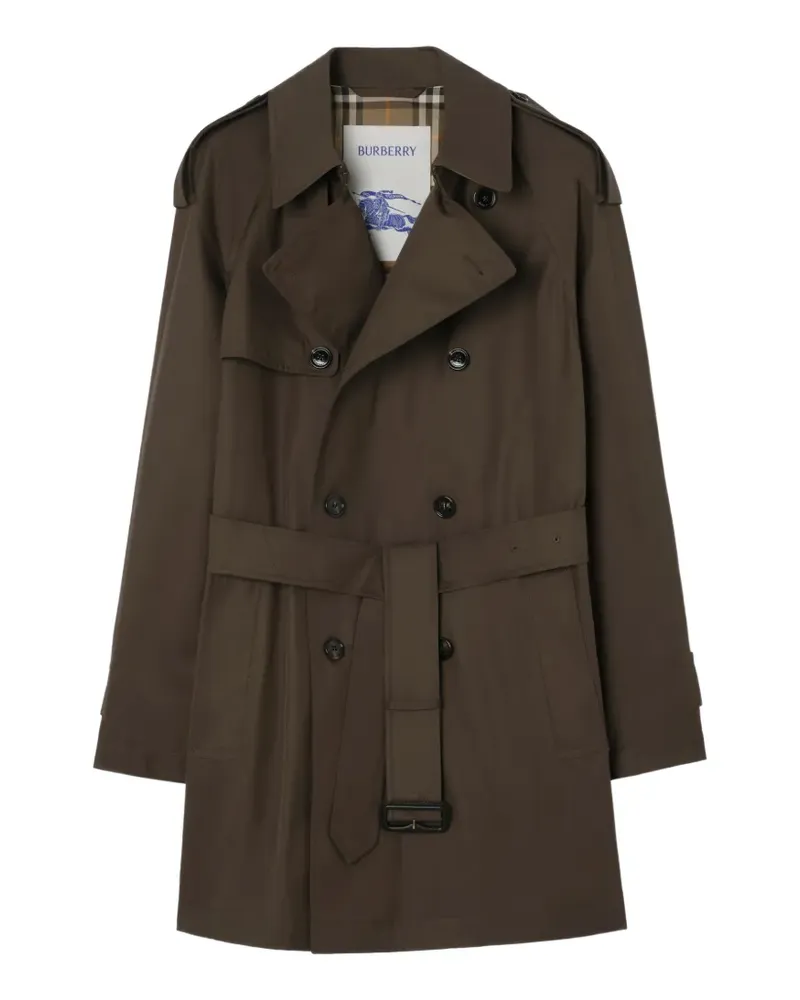 Burberry mid-length gabardine Leadenham trench coat - Braun Braun