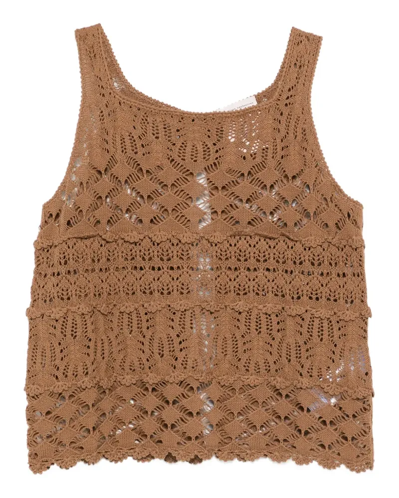 Semicouture Oberteil mit Lochstrickmuster - Braun Braun