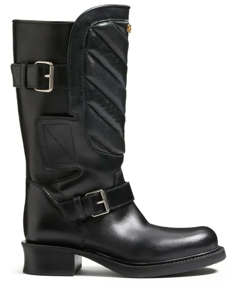 Valentino Garavani Bikerstiefel mit Zickzackmuster 40mm - Schwarz Schwarz