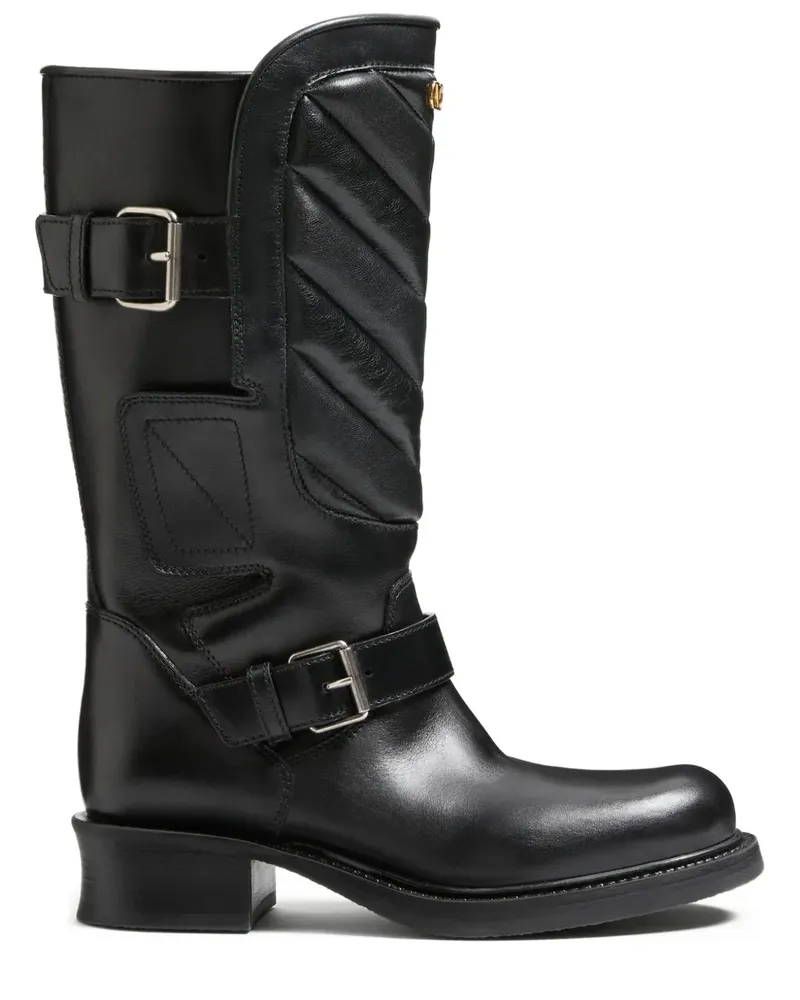 Valentino Garavani Bikerstiefel mit Zickzackmuster 40mm - Schwarz Schwarz