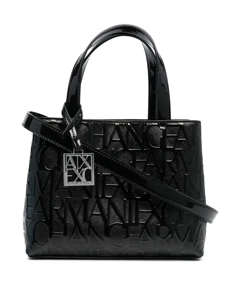 Armani Exchange Clutch mit Logo-Prägung - Schwarz Schwarz