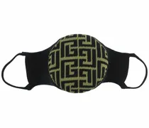 Mundschutz mit Monogramm-Print - Schwarz