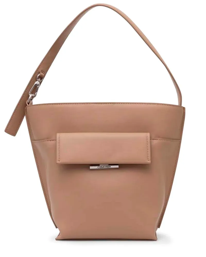 Calvin Klein Schultertasche aus Faux-Leder - Braun Braun