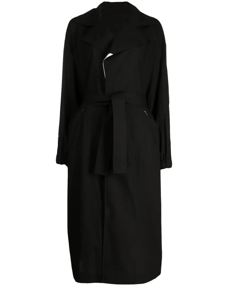 Yohji Yamamoto Trenchcoat mit Gürtel - Schwarz Schwarz