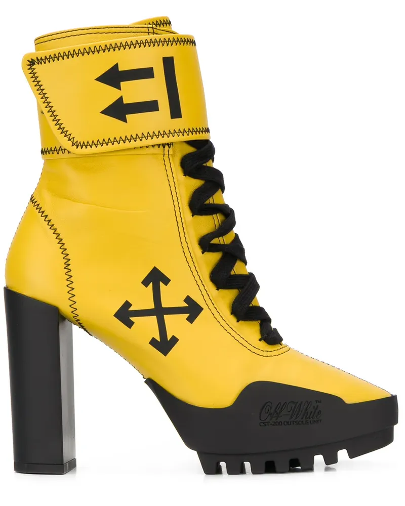OFF-WHITE Stiefel mit Schnürung - Gelb Gelb