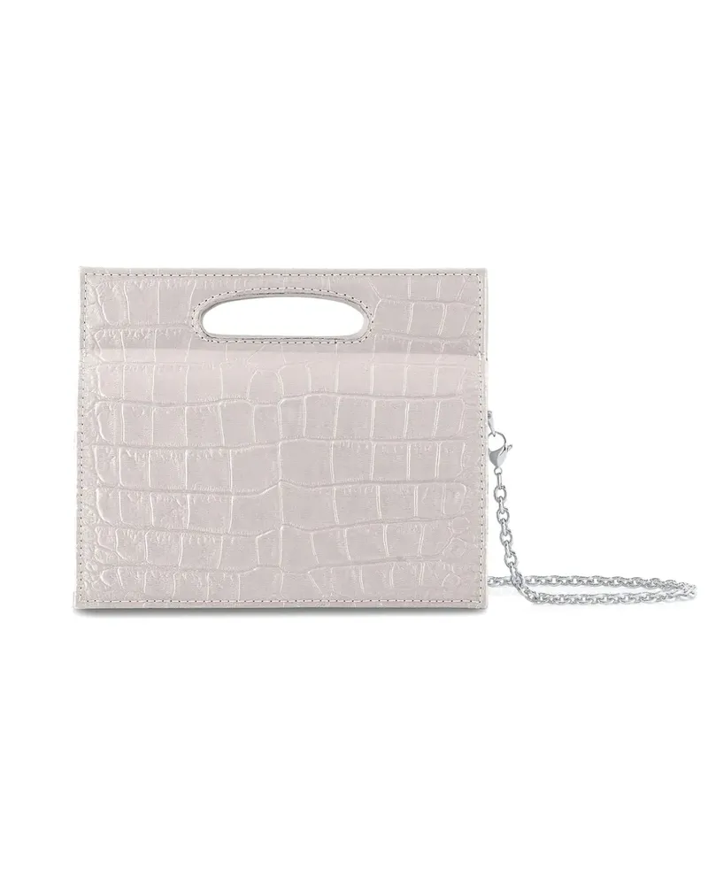 Tyler Ellis mini Stella crocodile-effect tote bag - Weiß Weiß