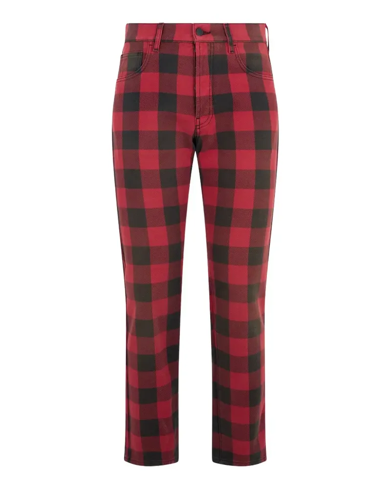 Moschino plaid-pattern tapered jeans - Rot Rot